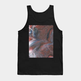 Marbling design in Reds, Blacks and Whites Tank Top